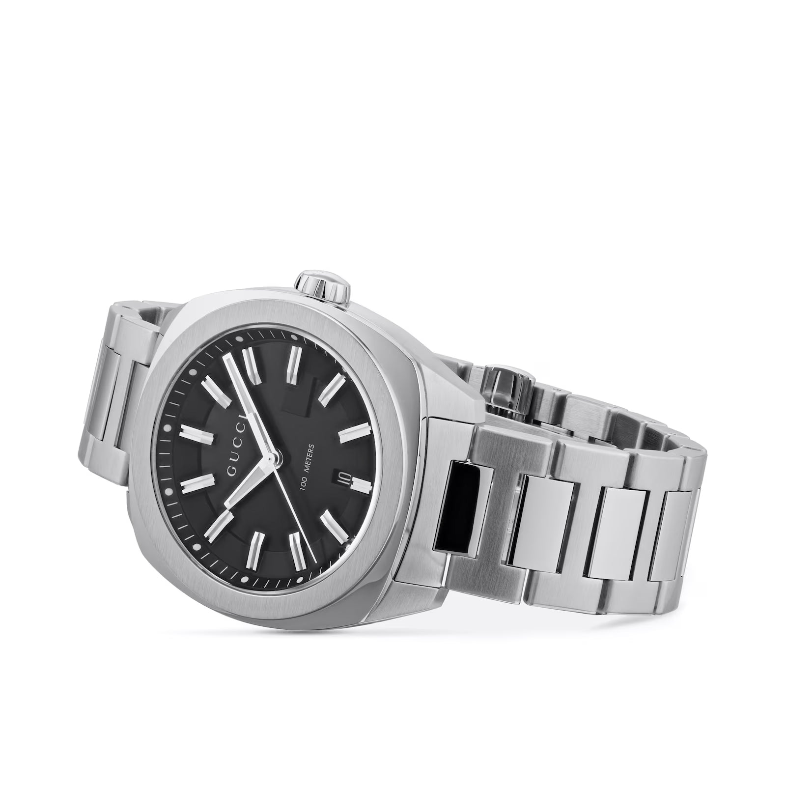Gucci - Stainless Steel Bracelet Sunray Black Dial Men's Watch - YA142301