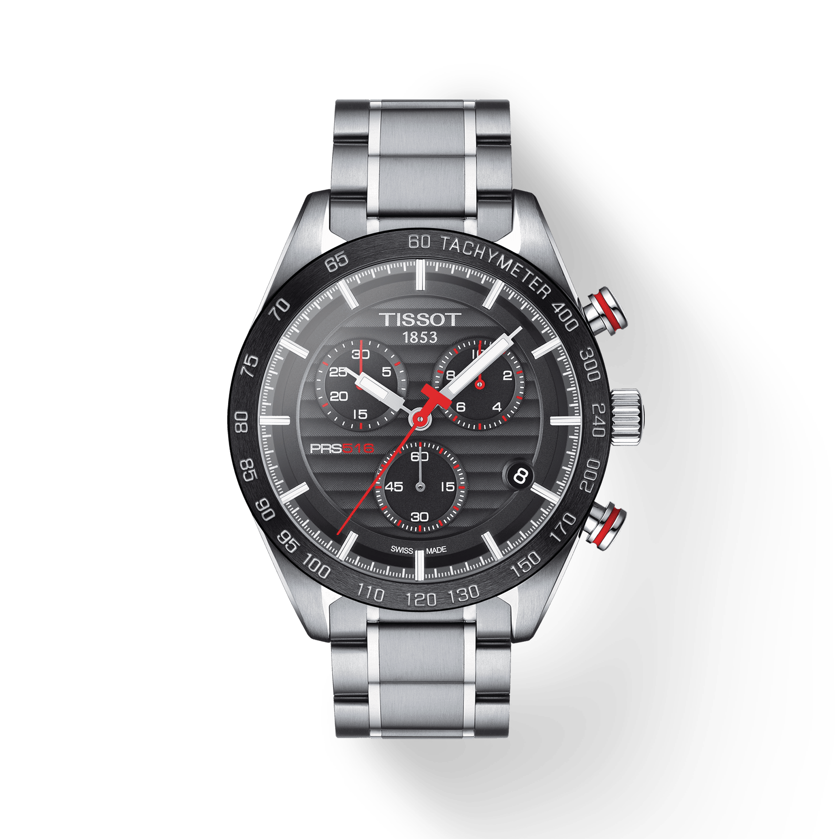 Tissot - T-Sport PRS 516 Stainless Steel Bracelet Black Dial Men's Watch - 100.417.11.051.01