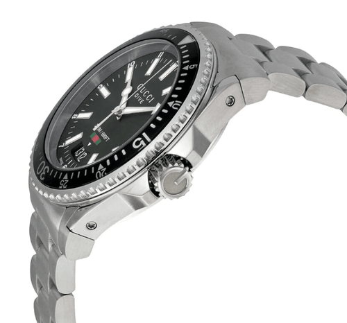 Gucci - Dive Stainless Steel Bracelet Black Dial Men's Watch - YA136301